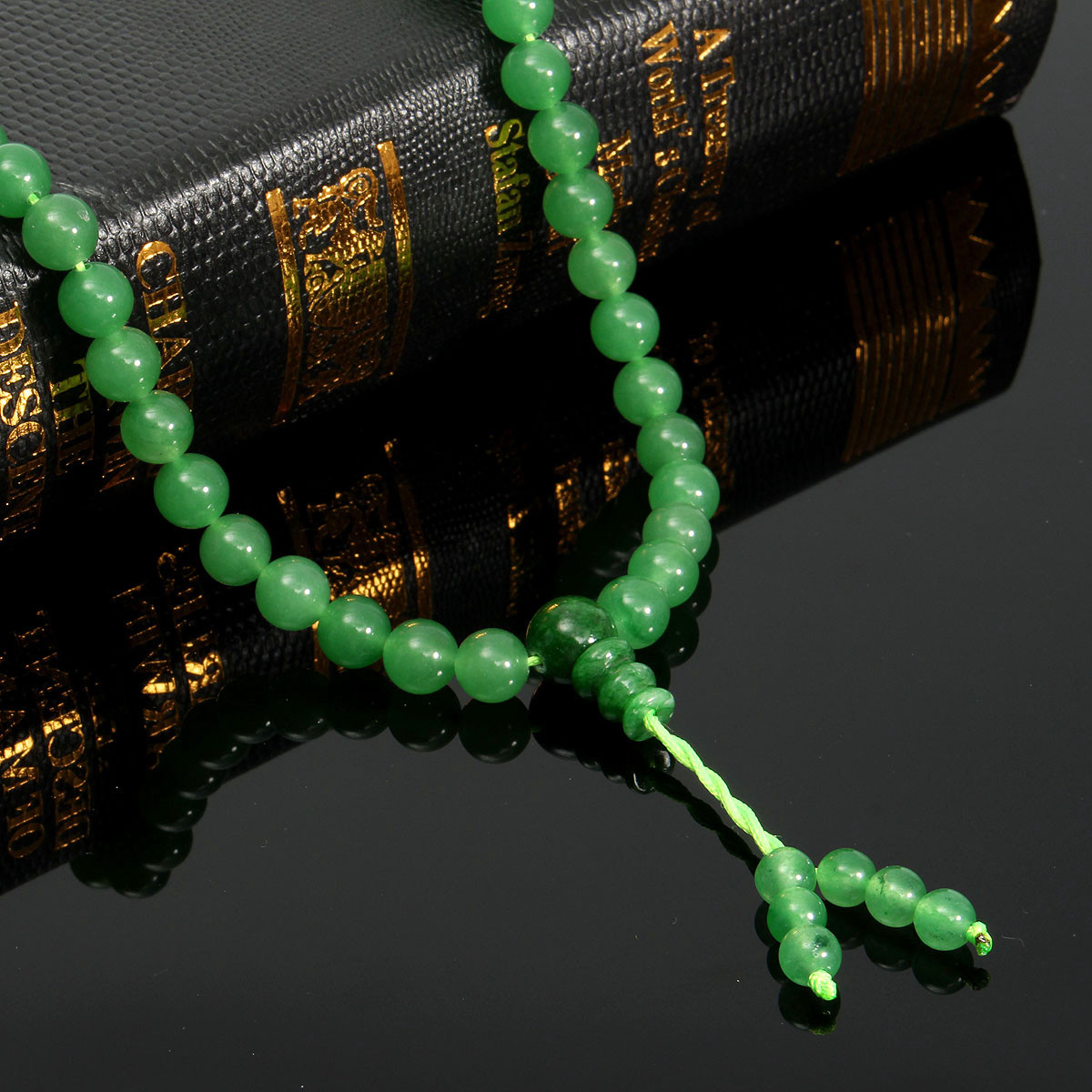 8mm-Green-Agate-Buddhist-Prayer-Beads-Bracelet-Necklace-Jewelry-1054960