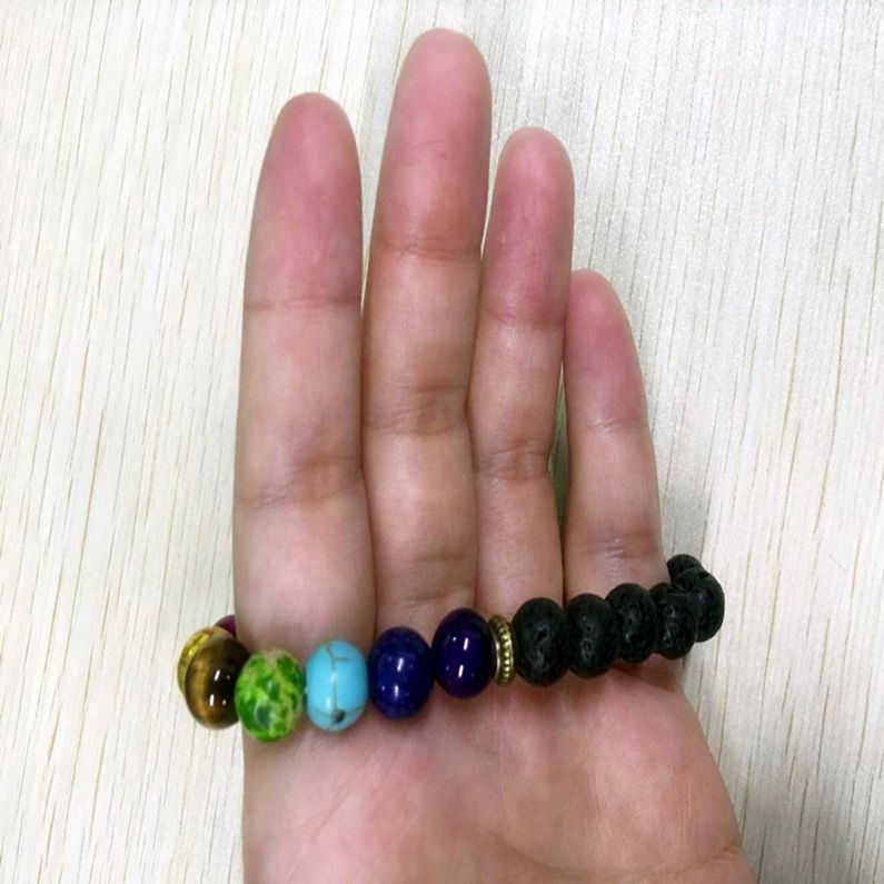 Black-Lava-Rock-Stone-Colorful-Beads-Elastic-Bracelet-1042444
