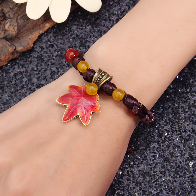 Bohemia-Handmade-Cloisonne-Natural-Agate-Maple-Leaf-Bracelet-1130691