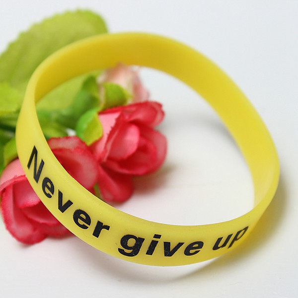 Multicolor-Luminous-Never-Give-Up-Silicone-Bracelet-Wristband-Unisex-956489