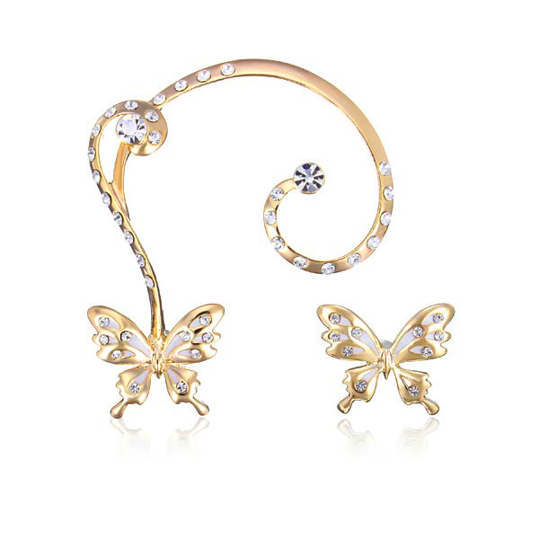 18K-Gold-Plated-Rhinestone-Butterfly-Ear-Clip-Stud-Earrings-Jewelry-923556