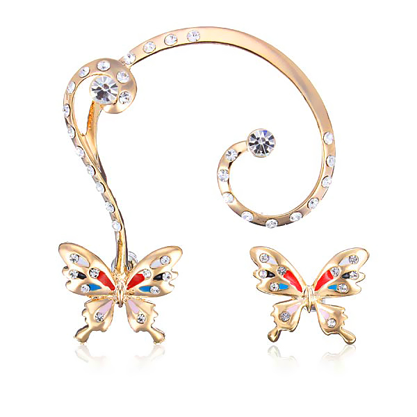 18K-Gold-Plated-Rhinestone-Butterfly-Ear-Clip-Stud-Earrings-Jewelry-923556