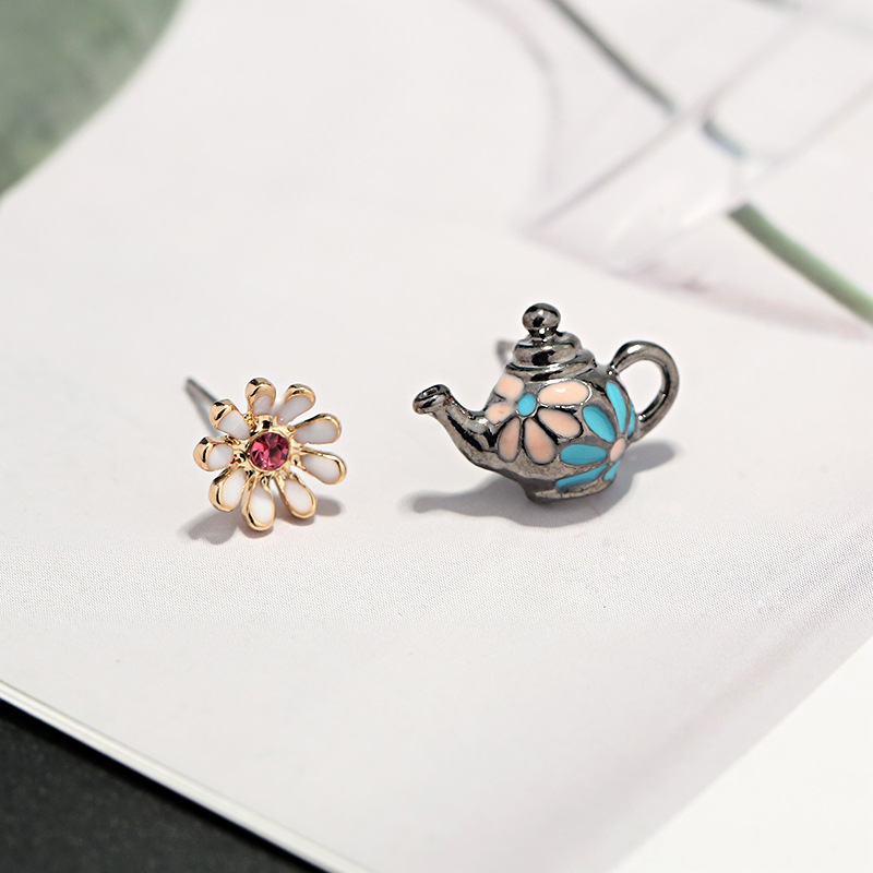 Sweet-Ear-Stud-Earring-Coloful-Flower-Birds-Teapot-Asymmetric-Earrings-Ethnic-Jewelry-for-Women-1329405