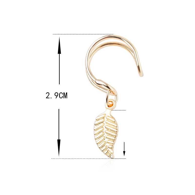 U-Shaped-Ear-Clip-Multicolor-Leaf-Pendant-Single-Earring-Sweet-Earring-For-Women-1366672