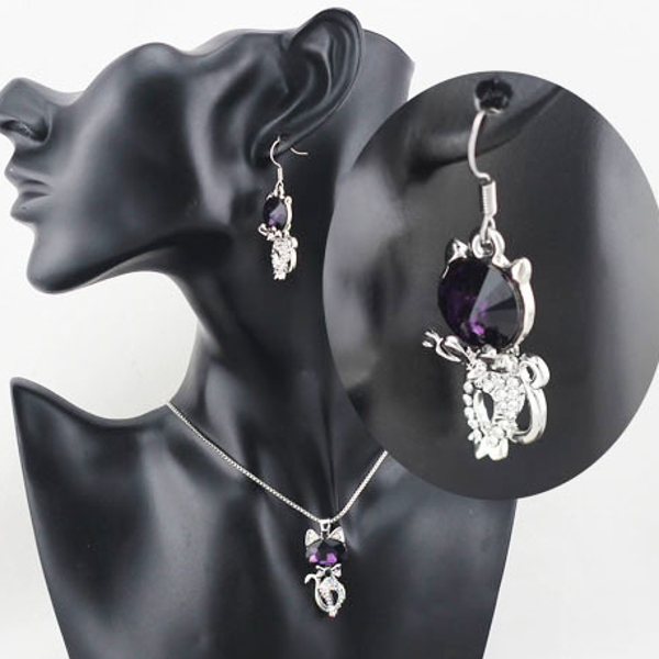 Austria-Crystal-Naughty-Cat-Platinum-Rhinestone-Necklace-Earrings-Jewelry-Set-1082325