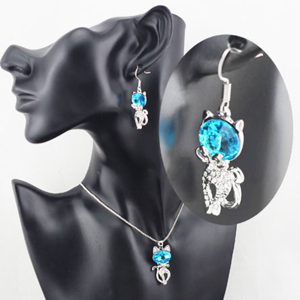 Austria-Crystal-Naughty-Cat-Platinum-Rhinestone-Necklace-Earrings-Jewelry-Set-1082325