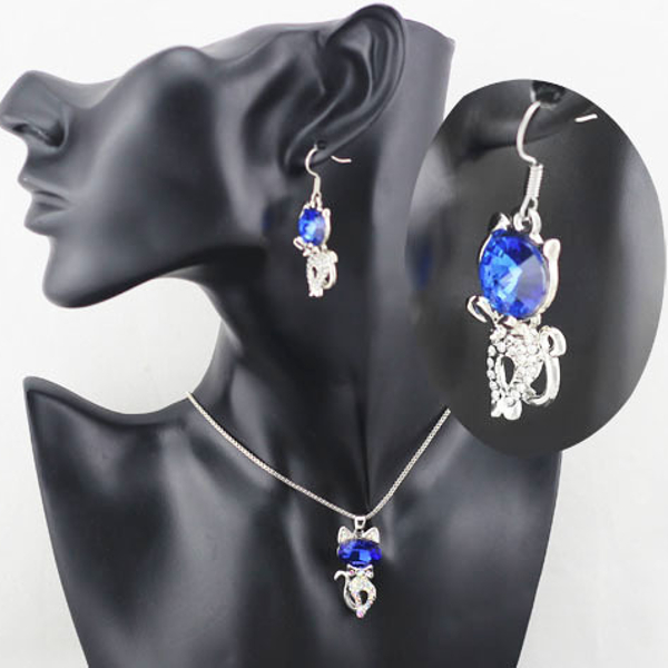 Austria-Crystal-Naughty-Cat-Platinum-Rhinestone-Necklace-Earrings-Jewelry-Set-1082325