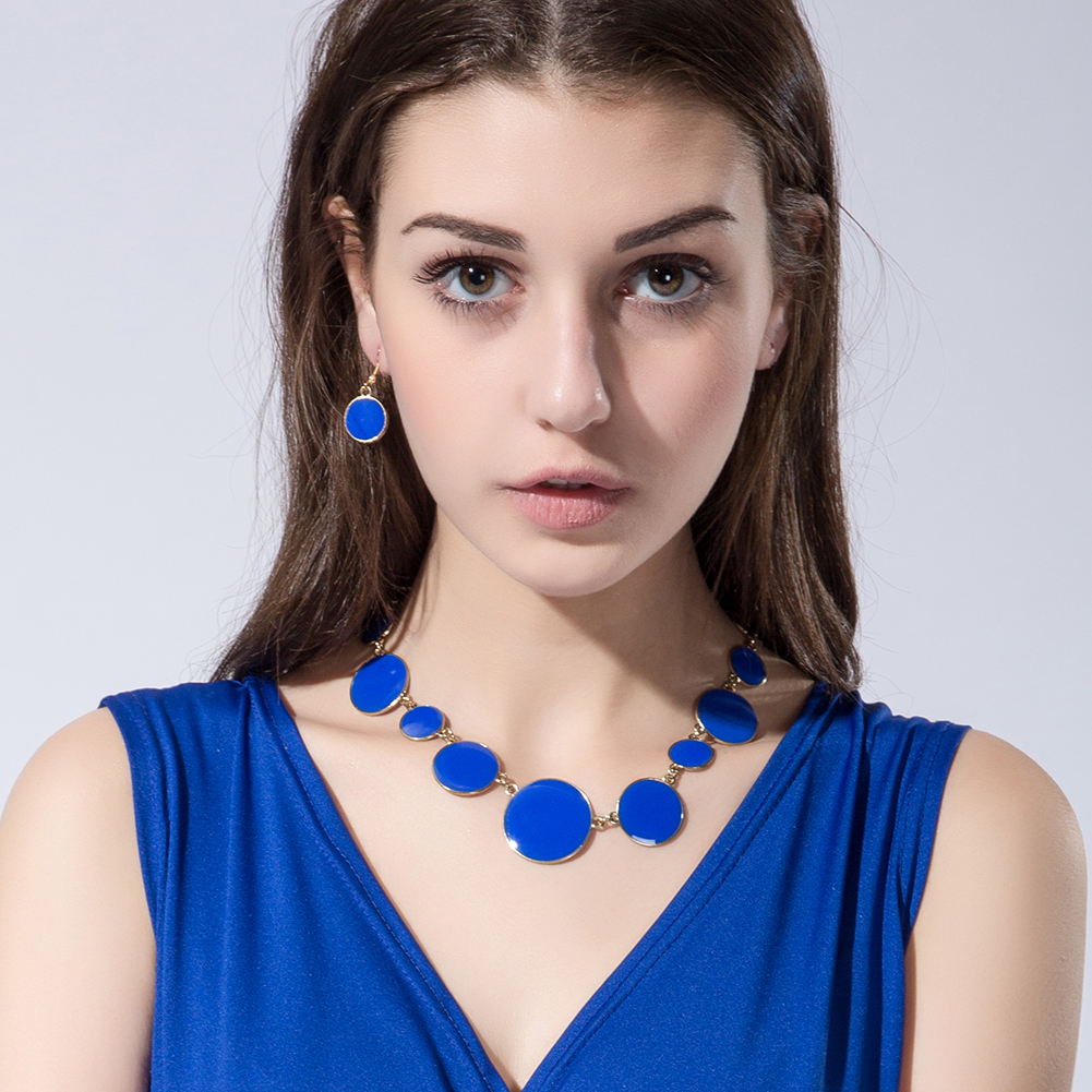 Blue-Enamel-Round-Flat-Necklace-Earrings-Jewelry-Set-Simple-Style-for-Women-1141852