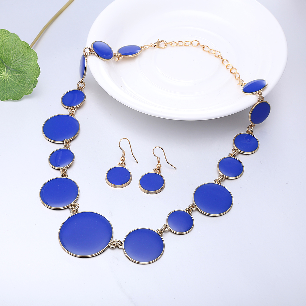 Blue-Enamel-Round-Flat-Necklace-Earrings-Jewelry-Set-Simple-Style-for-Women-1141852