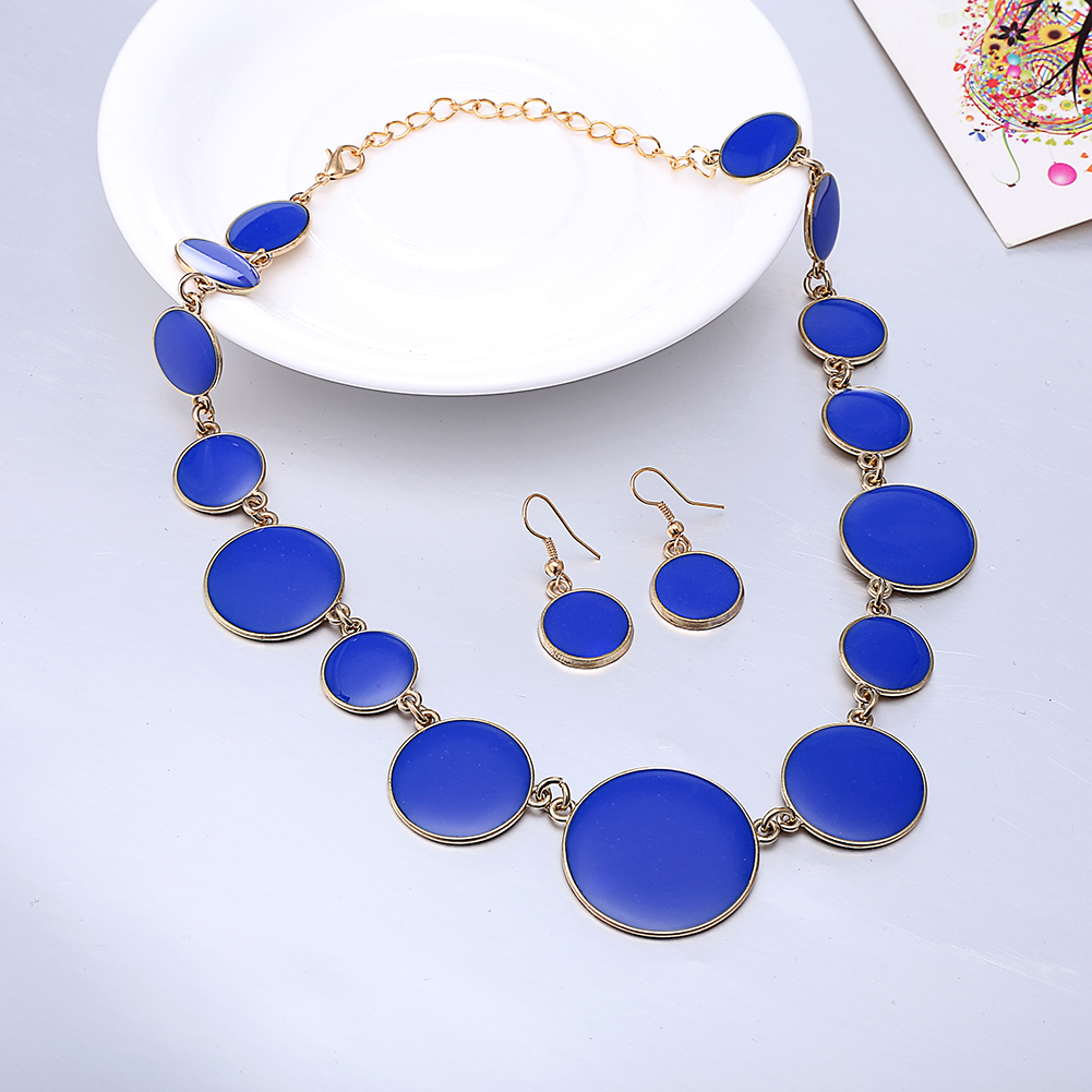Blue-Enamel-Round-Flat-Necklace-Earrings-Jewelry-Set-Simple-Style-for-Women-1141852