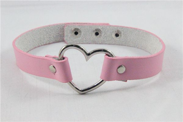 1CM-Width-Punk-Gothic-Metal-Heart-Leather-Choker-Collar-Necklace-Only-for-Wholesale-1056987