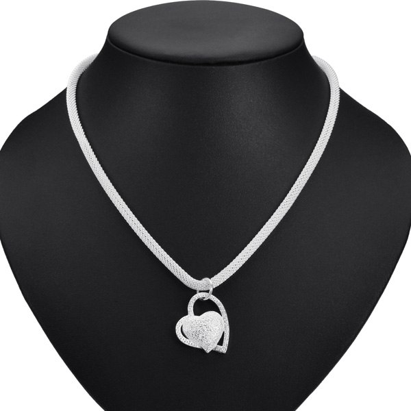 925-Silver-Plated-Inlaid-Heart-Pendant-Net-Chain-Necklace-For-Women-966861
