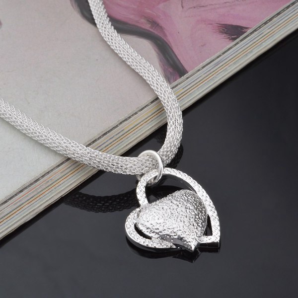 925-Silver-Plated-Inlaid-Heart-Pendant-Net-Chain-Necklace-For-Women-966861