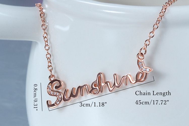 925-Sterling-Silver-Sunshine-Letter-Word-Women-Necklace-Chain-Jewelry-1025617