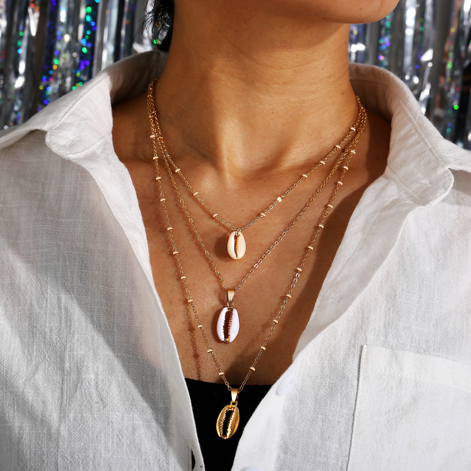 African-Style-Shell-Multi-Layer-Necklace-Gold-Metal-Conch-inlaid-Gold-rimmed-Cavicle-Chain-Necklace-1469518