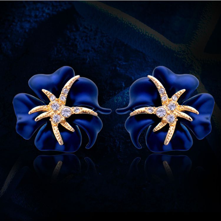 1-Pair-Elegant-Brilliant-Blue-Red-Blooming-Flowers-Golden-Rhinestones-Stud-Earrings-1266726