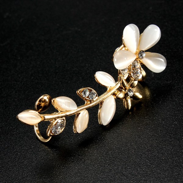 1pc-Gold-Plated-Opal-Rhinestone-Flower-Leaf-Ear-Clip-Cuff-Earrings-962079