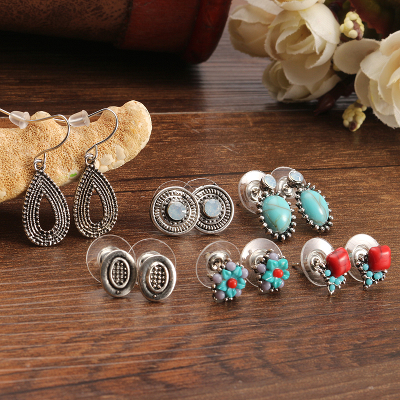 6-Pairs-of-Turquoise-Ear-Stud-Alloy-Rhinestones-Earrings-Set-1138033