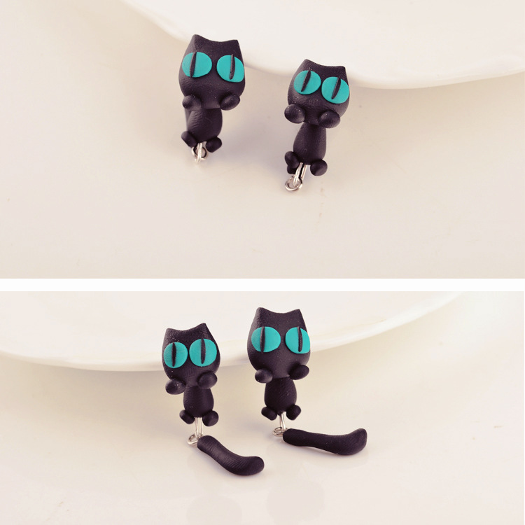 Cute-Animal-Black-Cat-Stud-Little-Kitty-Soft-Clay-Drop-Casual-Earrings-1258146
