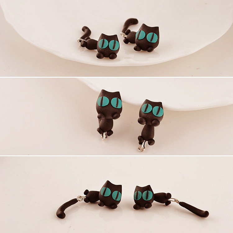 Cute-Animal-Black-Cat-Stud-Little-Kitty-Soft-Clay-Drop-Casual-Earrings-1258146