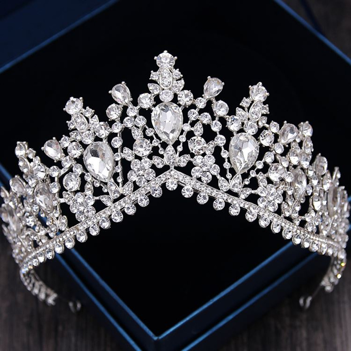 7cm-High-Large-Adult-Drip-Crystal-Wedding-Bridal-Party-Pageant-Prom-Tiara-Crown-Hair-Accessories-1364647