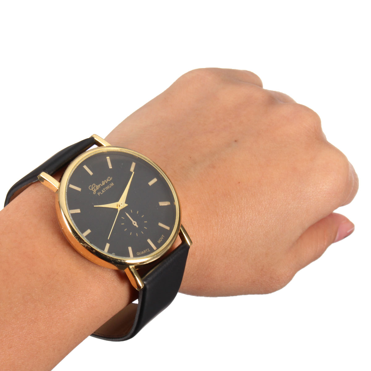 Casual-Simple-Face-Gold-Case-PU-Leather-Men-Women-Wrist-Watch-984243