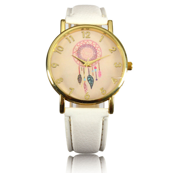 Casual-Women-Dreamcather-Feather-PU-Leather-Band-Quartz-Wrist-Watch-1001834