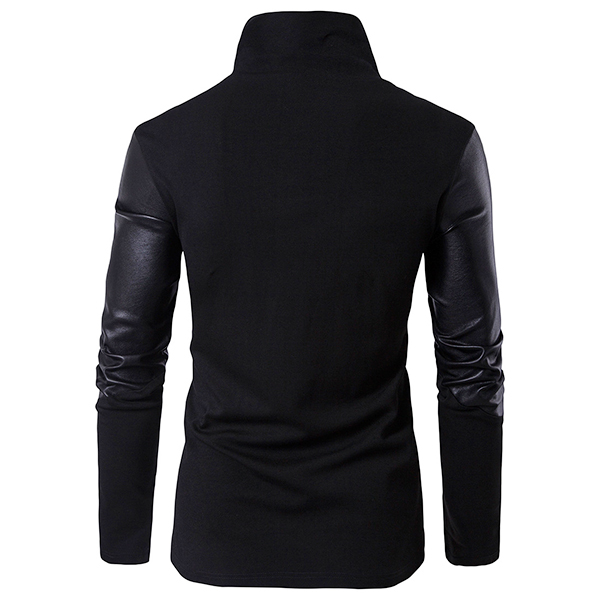 Asymmetric-Tilt-Inclined-Zipper-Placket-Splicing-Leather-Sleeve-Stand-Collar-Stylish-Jacket-for-Men-1253367