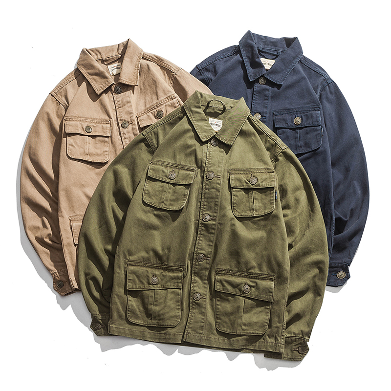 Mens-Vintage-Multi-pocket-Military-Outdoor-Cotton-Turn-Down-Collar-Coat-Jacket-1394138