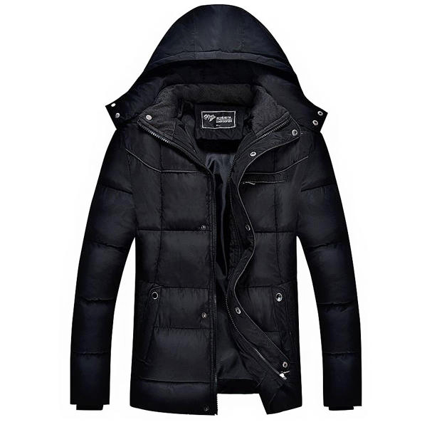 Men-Thick-Winter-Coat-Stand-Collar-Solid-Color-Casual-Hooded-Detachable-Jacket-1094570