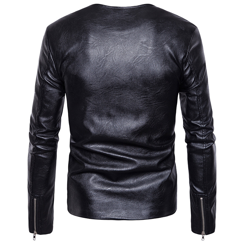 Diagonal-Double-Zipper-O-Neck-PU-Faux-Leather-Jacket-for-Men-1343540