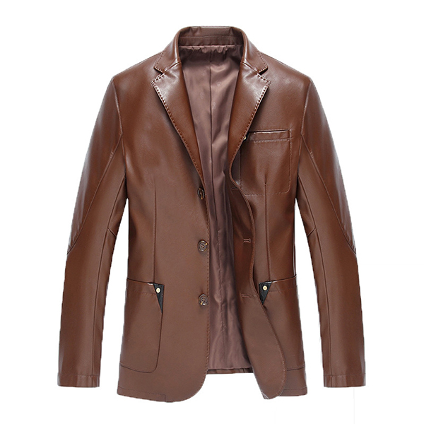 Fashion-Casual-Blazers-Pure-Color-Chest-Pocket-Faux-Leather-Jacket-for-Men-1226007