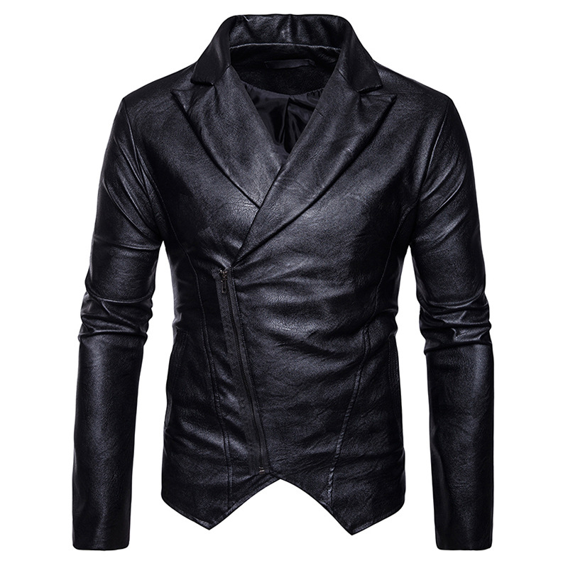 Fashion-Personality-Lapel-Oblique-Zipper-Irregular-Hem-Slim-PU-Faux-Leather-Jacket-for-Men-1262370