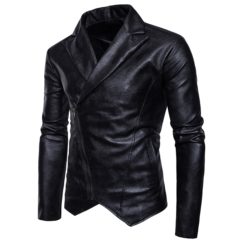 Fashion-Personality-Lapel-Oblique-Zipper-Irregular-Hem-Slim-PU-Faux-Leather-Jacket-for-Men-1262370