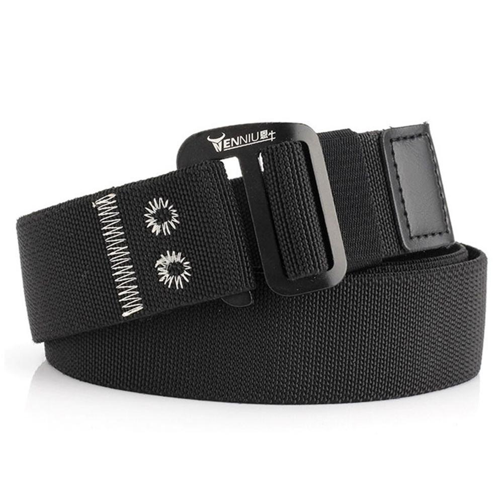 120-Men-Aluminum-9-Word-Buckle-Nylon-Elastic-Belt-Outdoor-Woven-Canvas-Belt-1288441