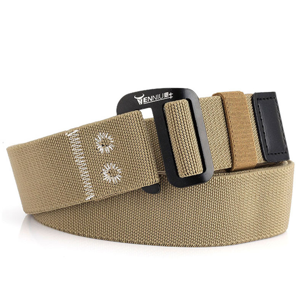 120-Men-Aluminum-9-Word-Buckle-Nylon-Elastic-Belt-Outdoor-Woven-Canvas-Belt-1288441