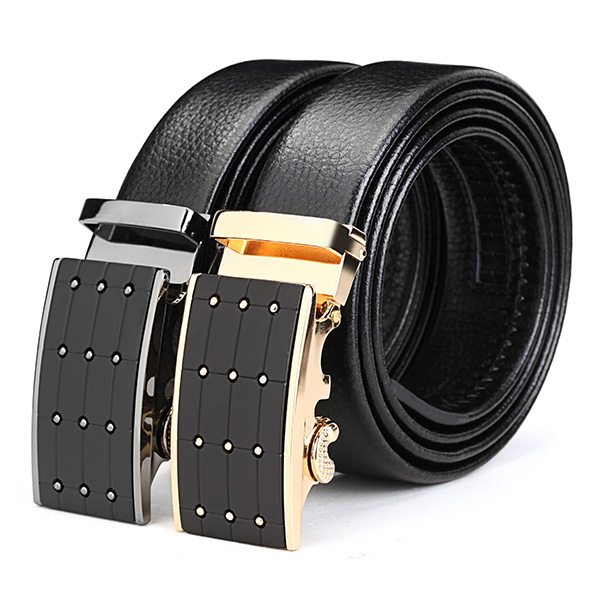 120CM-Men-First-Floor-Cowhide-Grid-Frosted-Gold-Alloy-Adjustable-Automatic-Buckle-Belt-1010385