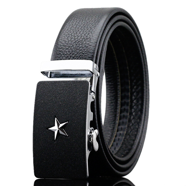 125-130CM-Fashion-Men-Business-Leather-Belt-Star-Pattern-Automatic-Buckle-Belt-1165164