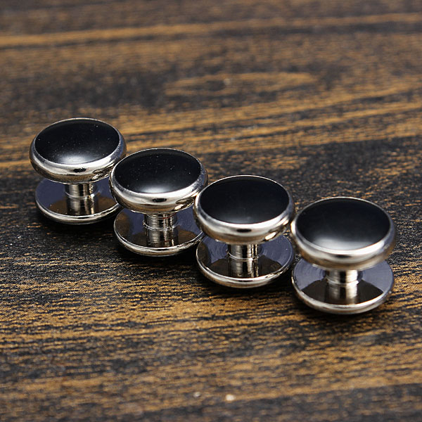 Cufflinks-Shirt-Studs-Set-Men-Elegant-Black-White-Tuxedo-Formal-Suit-915553