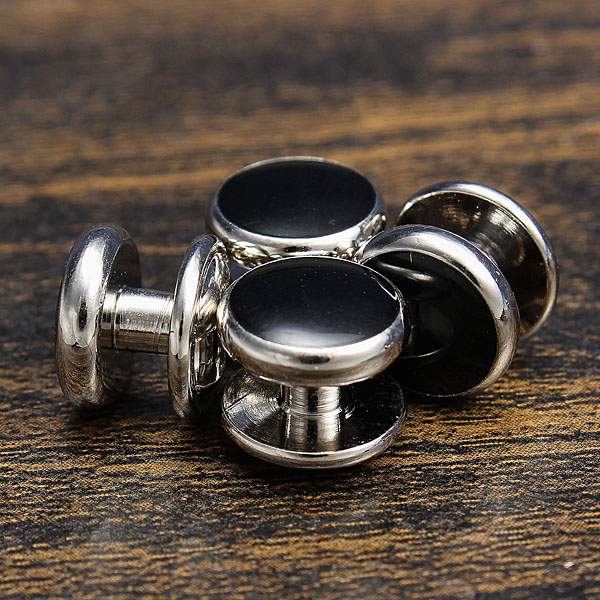 Cufflinks-Shirt-Studs-Set-Men-Elegant-Black-White-Tuxedo-Formal-Suit-915553