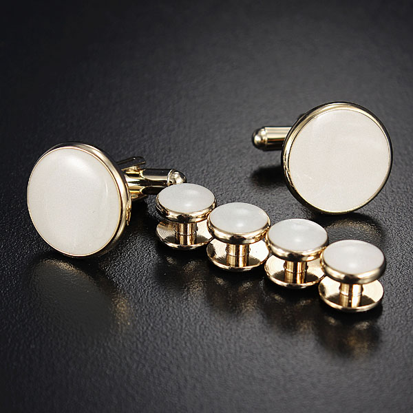 Cufflinks-Shirt-Studs-Set-Men-Elegant-Black-White-Tuxedo-Formal-Suit-915553