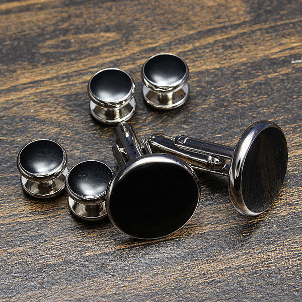 Cufflinks-Shirt-Studs-Set-Men-Elegant-Black-White-Tuxedo-Formal-Suit-915553