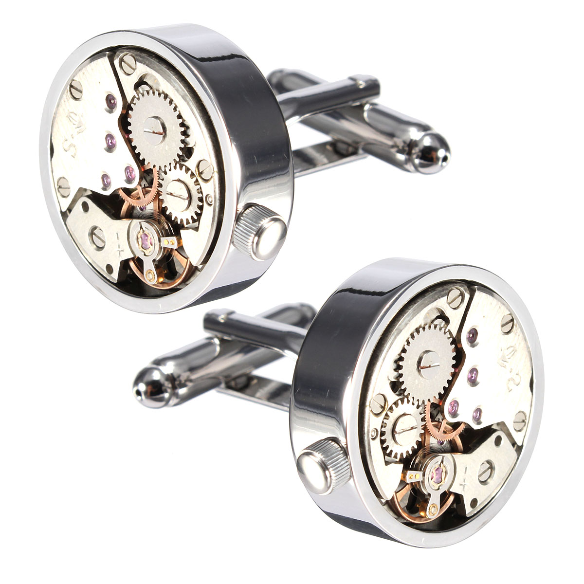 Men-Male-Silver-Mechanical-Watch-Pattern-Cuff-Links-Wedding-Gift-Suit-Shirt-Accessories-1024642