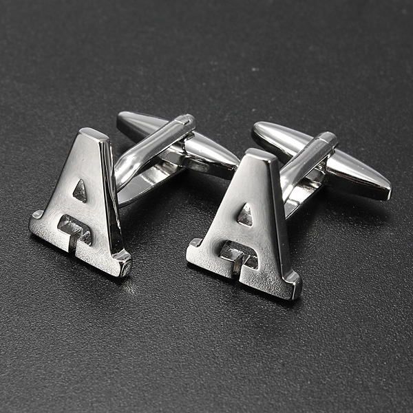 Men-Shirt-Suit-Wedding-Letter-Stainless-Steel-Silver-Cufflinks-Gift-915152