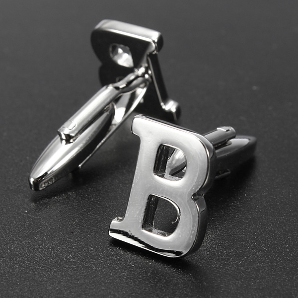 Men-Shirt-Suit-Wedding-Letter-Stainless-Steel-Silver-Cufflinks-Gift-915152