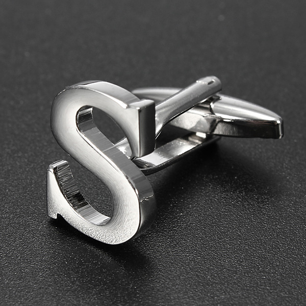 Men-Shirt-Suit-Wedding-Letter-Stainless-Steel-Silver-Cufflinks-Gift-915152