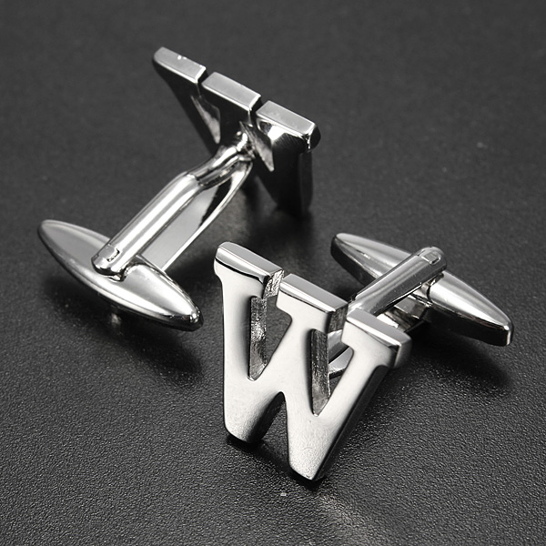 Men-Shirt-Suit-Wedding-Letter-Stainless-Steel-Silver-Cufflinks-Gift-915152