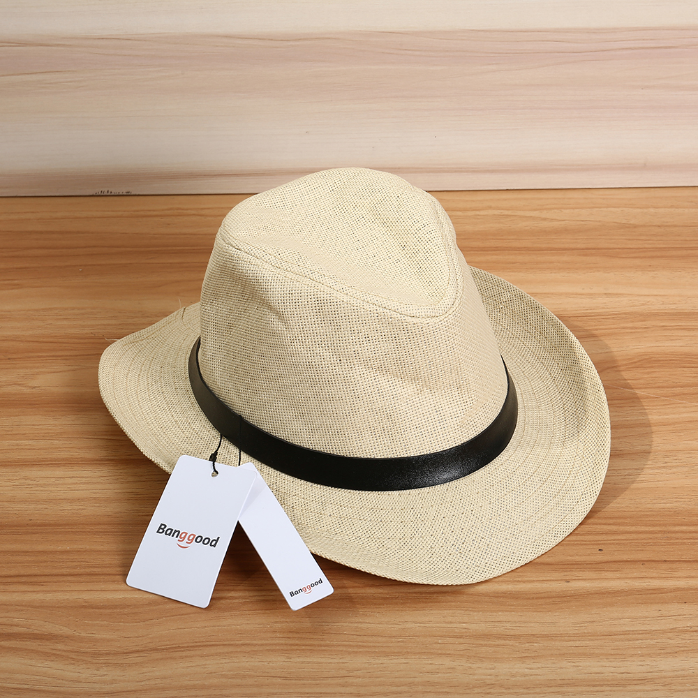 Bang-good-Men-Women-Summer-Outdoor-Sunshade-Straw-Hat-Solid-Color-Beach-Jazz-Hat-1327253