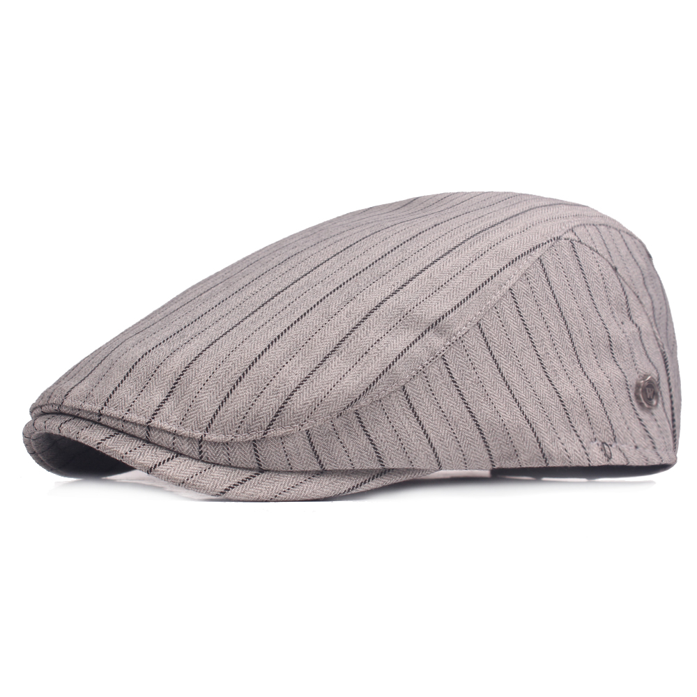 Cotton-Stripe-Dad-Hats-Mens-Adjustable-Beret-Caps-Outdoor-Newsboy-Hunting-Hats-1285846