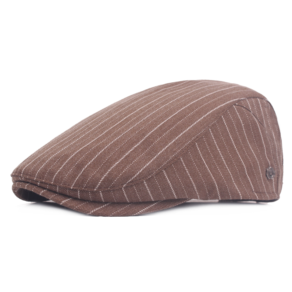 Cotton-Stripe-Dad-Hats-Mens-Adjustable-Beret-Caps-Outdoor-Newsboy-Hunting-Hats-1285846